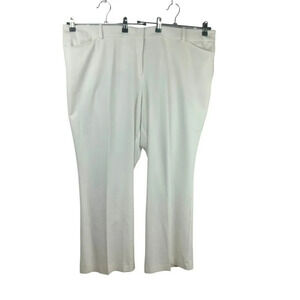Worthington Modern Fit Dress Pants Women Plus 24W White Ivory Wide Leg Stretch‎